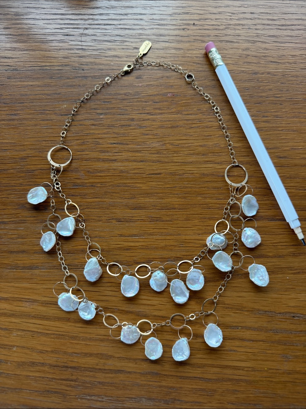 Mashka Jewelry Hawaii | San Francisco Pearl Necklace gold plated, adaptable size